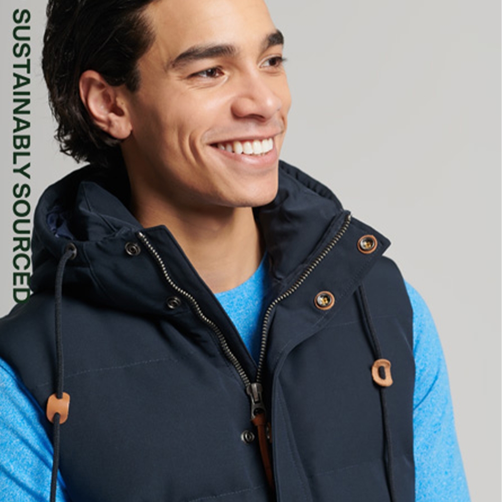 SUPERDRY 男裝 連帽背心 Hooded Everest Gilet 海軍藍