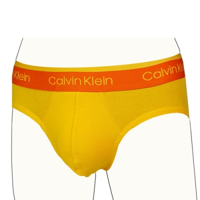 Calvin Klein 男內褲 棉質彈性合身三角褲/CK內褲-橙色/黃色