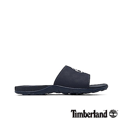 Timberland 男款深藍色大樹LOGO拖鞋|A1XAP