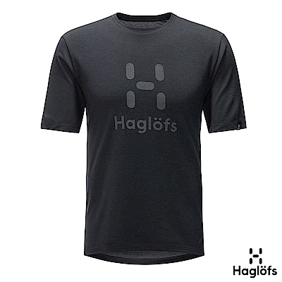 Haglofs 男 Yuster LOGO 短袖棉質T恤 黑色