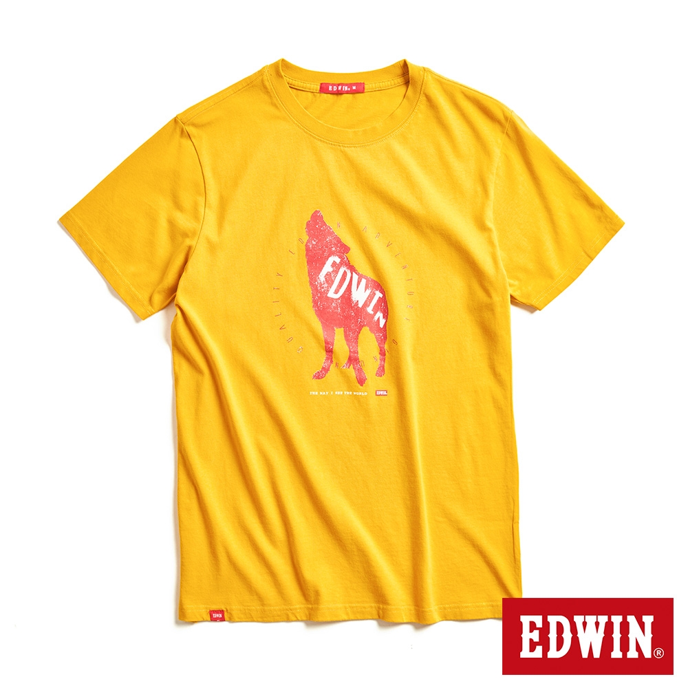 EDWIN 網路獨家 狼嚎EDWIN短袖T恤-中性-黃色