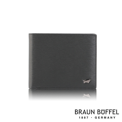 【BRAUN BUFFEL 德國小金牛】台灣總代理 波索 8卡男夾-黑色/BF386-313-BK