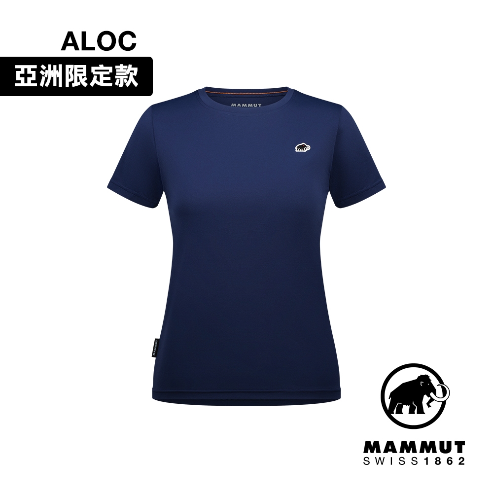 【Mammut長毛象】Mammut Essential T-Shirt AF W 防曬布章LOGO短袖T恤 女款 海洋藍PRT1 #1017-05090