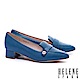 低跟鞋 HELENE SPARK 復古知性典雅珍珠羊皮樂福低跟鞋－藍 product thumbnail 1