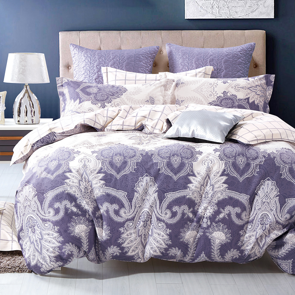 Ania Casa紫色物語 雙人三件式 100%精梳棉 台灣製 床包枕套純棉三件組