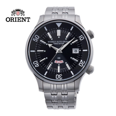 ORIENT 東方錶KING DIVER 系列70週年復刻版機械錶鋼帶款黑色RA-AA0D01B