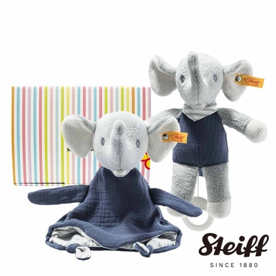 STEIFF Eliot Elephant 小象 寶寶彌月禮盒 安撫巾&音樂鈴