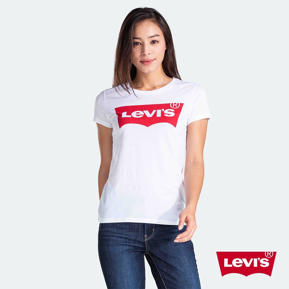 Levis 女款 短袖T恤 經典Logo 白