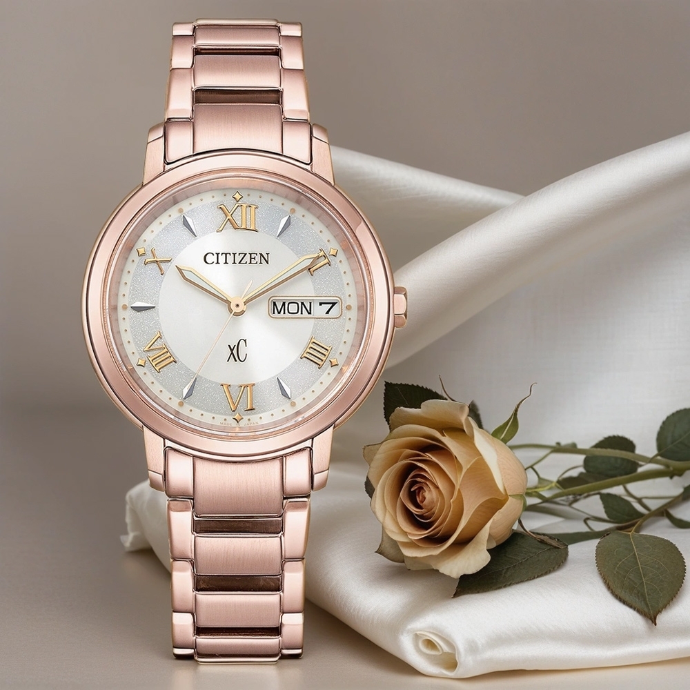 CITIZEN 星辰 XC 亞洲限定 光動能大三針女錶 母親節送禮 EW2426-62A