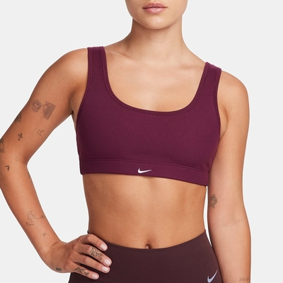 NIKE AS W NK ALATE ALL U RIB BRA 女運動內衣-酒紅-FB4067610