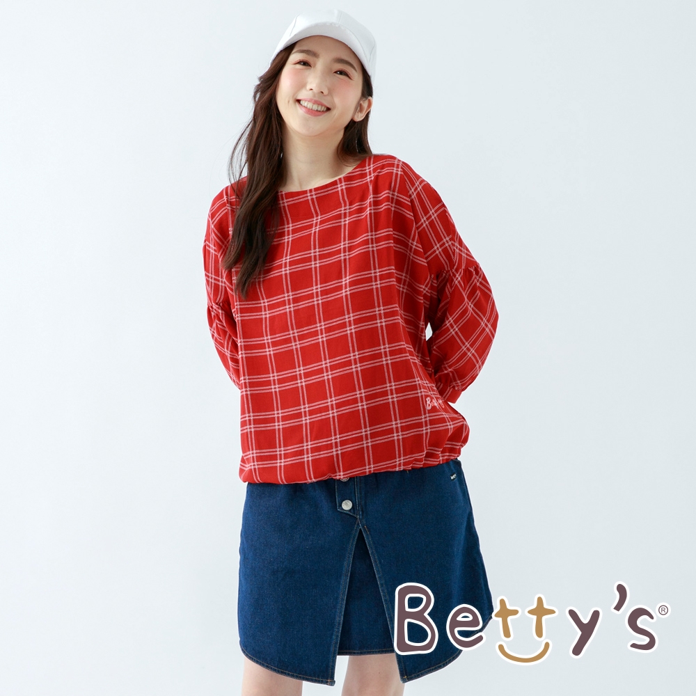 betty’s貝蒂思　後拉鍊腰帶牛仔短裙(深藍色)