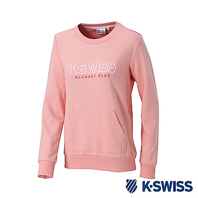 K-SWISS Round Sweat Shirts女圓領長袖上衣-女-粉紅