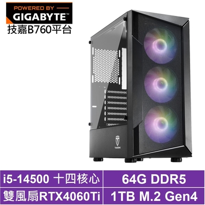 技嘉B760平台[刑天中校]i5-14500/RTX 4060TI/64G/1TB_SSD
