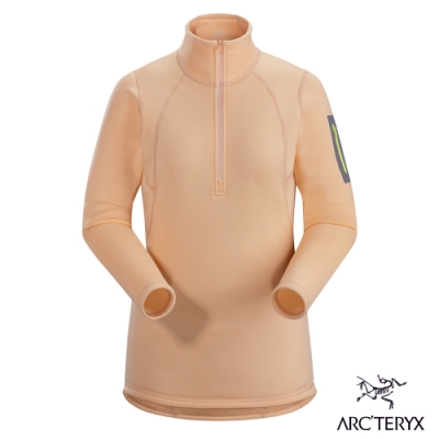 Arcteryx 始祖鳥 女 Rho AR 刷毛內層套頭衫 靈丹粉橘