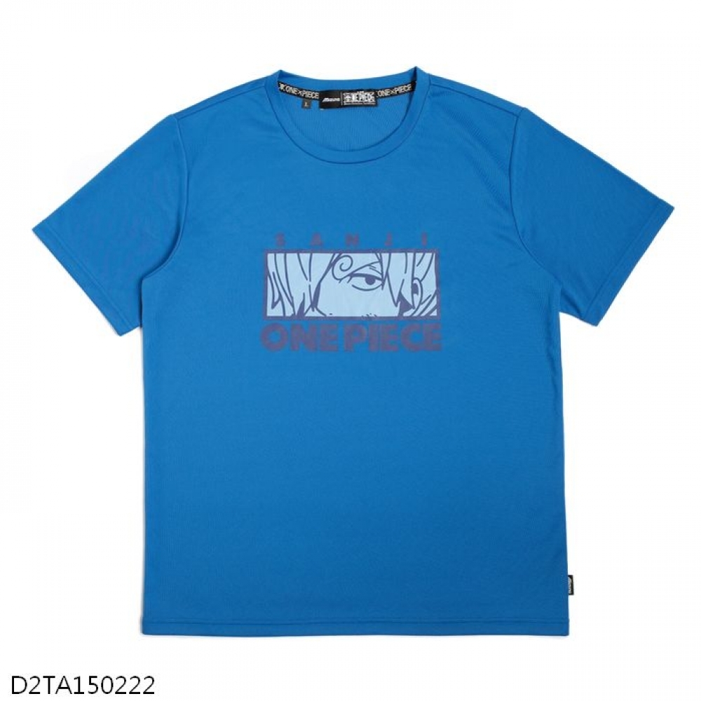 MIZUNO 男短袖T恤 航海王  香吉士-藍-D2TA150222