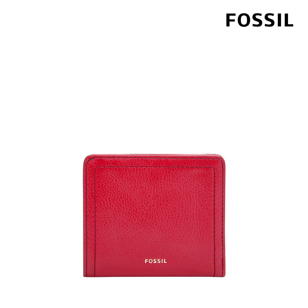 FOSSIL Logan 真皮RFID 防盜短夾-紅絲絨色 SL7829933