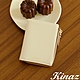 KINAZ 牛皮L型拉鍊零錢袋直式對折短夾-乳酪杏-馬賽克系列 product thumbnail 1