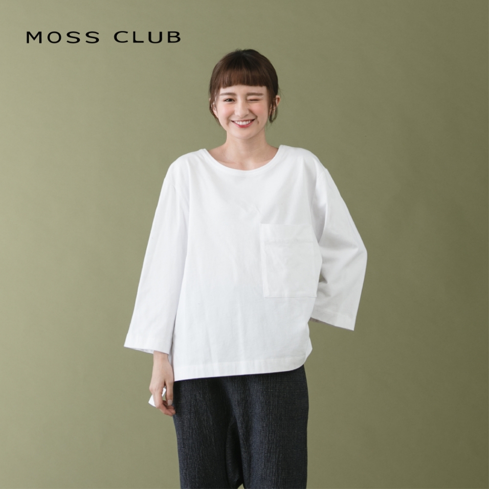 【MOSS CLUB】後背不對稱造型-上衣(綠色)