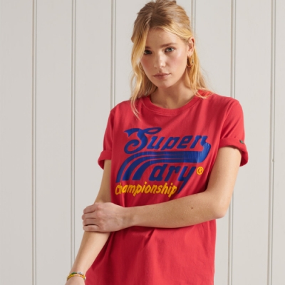 SUPERDRY 女裝 短袖T恤 COLLEGIATE CALI STATE 紅