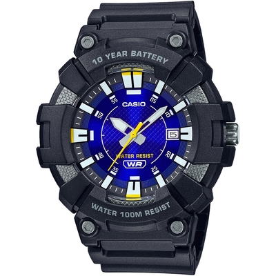 CASIO 卡西歐 10年電力 運動風大三針手錶 送禮推薦-藍 MW-610H-2A