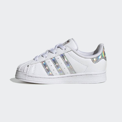 ADIDAS SUPERSTAR EL I 男女小童休閒鞋-白銀色-IG0259