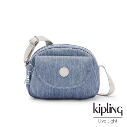 Kipling 淺色丹寧藍翻蓋側背小包-STELMA