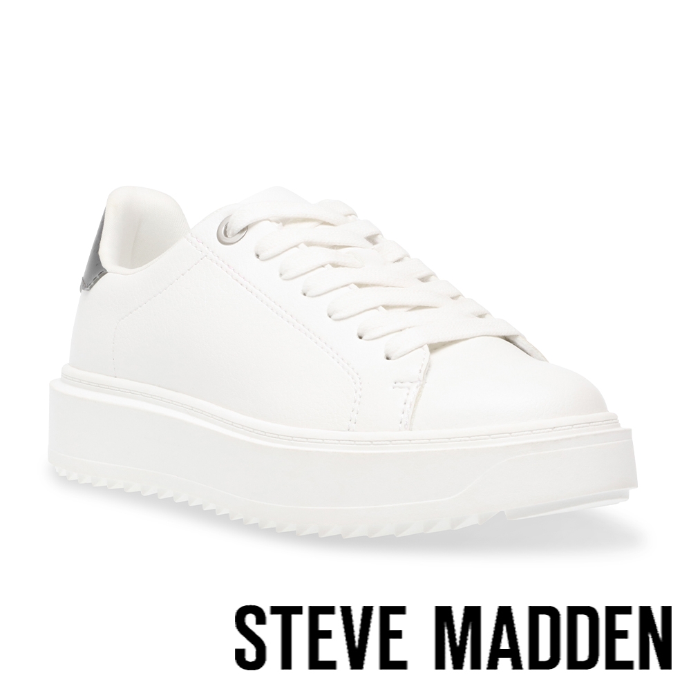 STEVE MADDEN-CATCHER 素面休閒平底板鞋-白色