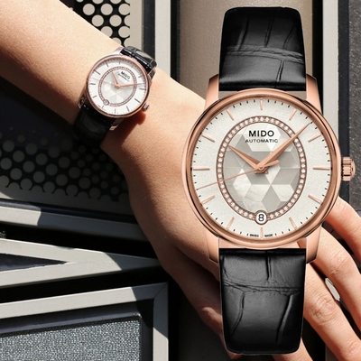 MIDO美度 官方授權 BARONCELLI永恆系列 真鑽優雅機械腕錶 母親節 禮物 33mm/ M0072073611600