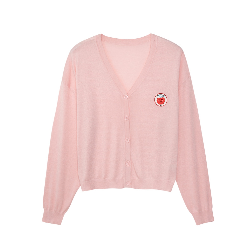 【麗嬰房】EASY輕鬆系列 甜美小蘋果針織外套-粉色 (成人款)