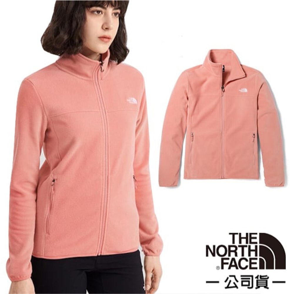 【The North Face】女 TKA 100 輕柔刷毛抓絨保暖外套.夾克_4NAQ-HCZ 粉色