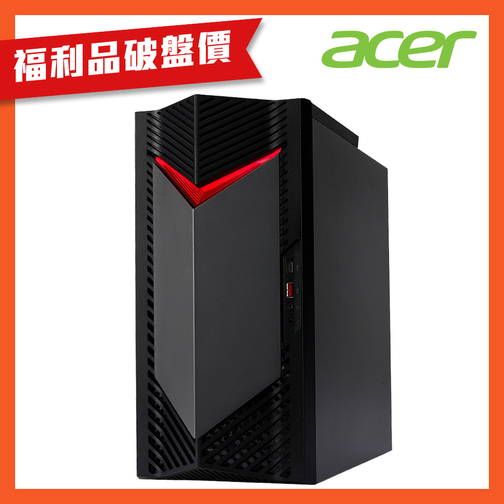 (福利品)Acer 宏碁 N50-650 13代10核雙碟獨顯 電競桌上型電腦(i5-13400F/8G/256GB SSD+ 1TB SATA3/RTX3050/Win11)