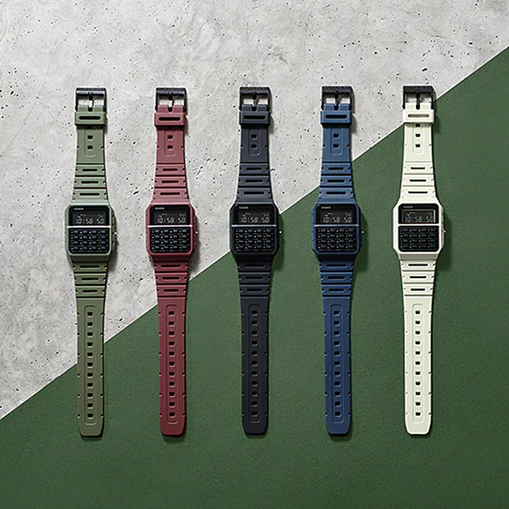 CASIO 復古經典造型計算機休閒腕錶-全新5色(CA-53WF系列)/34.4mm