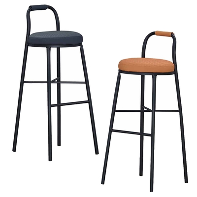 Boden-歐尼德工業風皮革吧台椅/高腳椅/單椅(兩色可選)-40x41x92cm