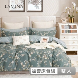 LAMINA 雙人 蘭亭序 100%純棉四件式兩用被套床包組