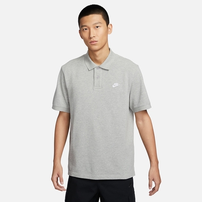 NIKE 上衣 男款 短袖上衣 運動 Polo 衫 AS M NK CLUB SS POLO PIQUE 灰 FN3895-063