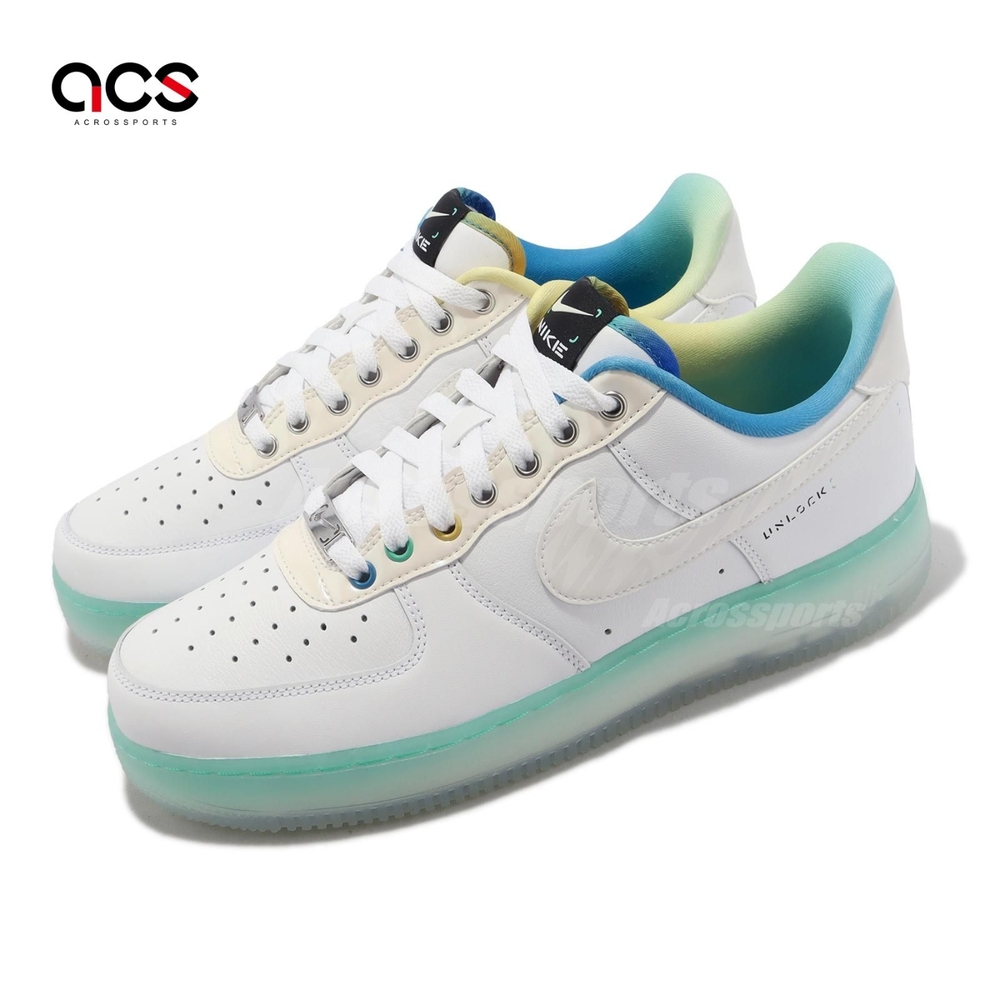 Nike Air Force 1 07 PRM 男鞋女鞋AF1 白藍Unlock Your Space FJ7066