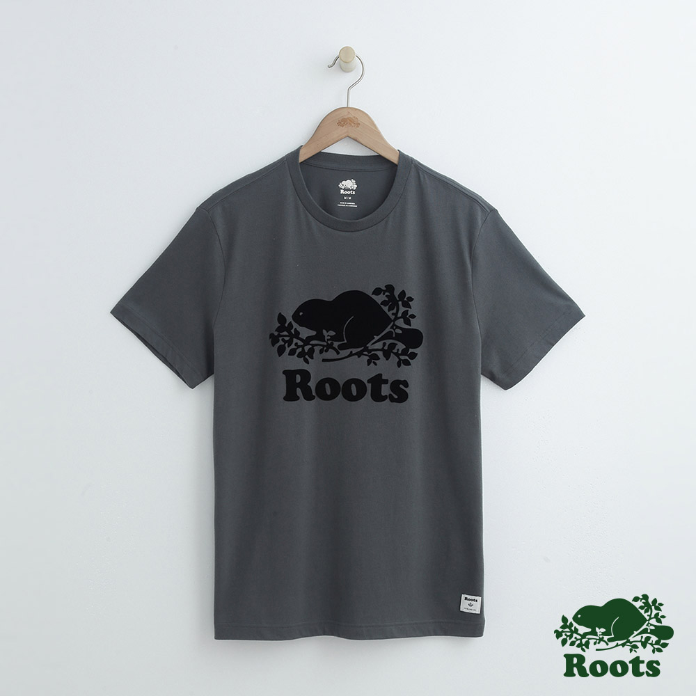 男裝Roots 庫柏海狸短袖T恤-灰