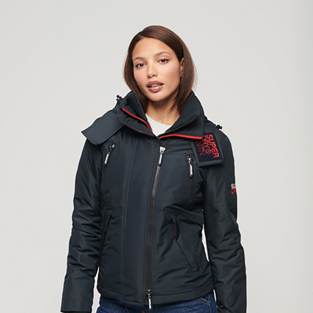 SUPERDRY 女裝 長袖外套 防風防潑水 經典三層拉鍊 MOUNTAIN WINDCHEATER 藍