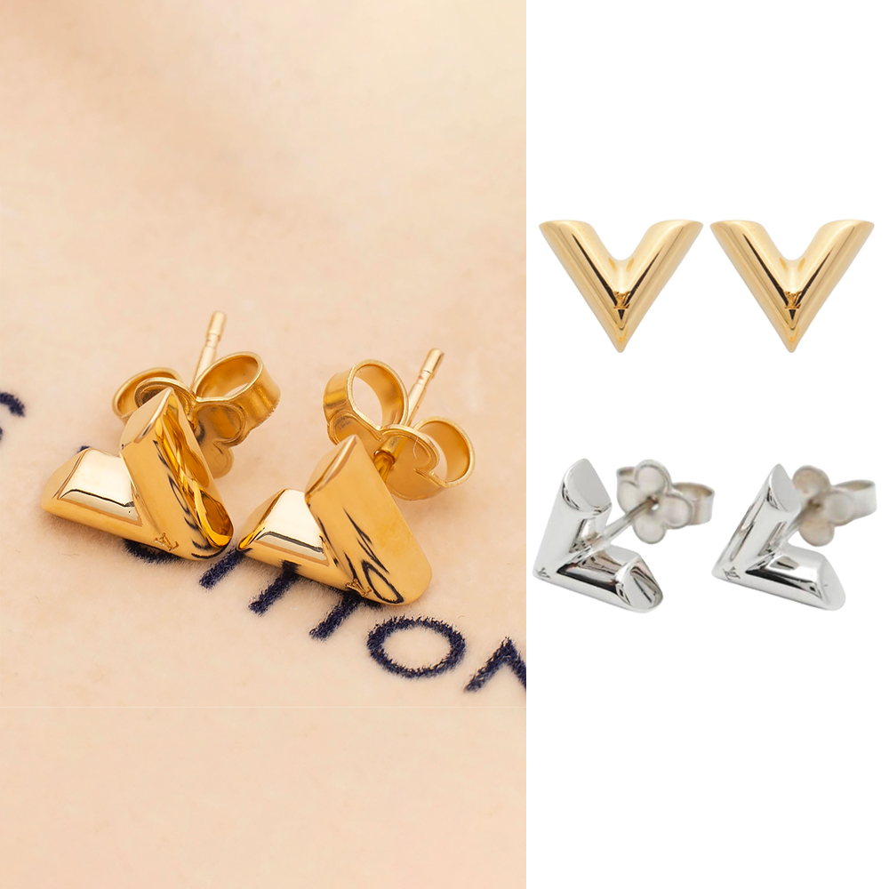 Louis Vuitton Essential V Stud Earrings (Rose)