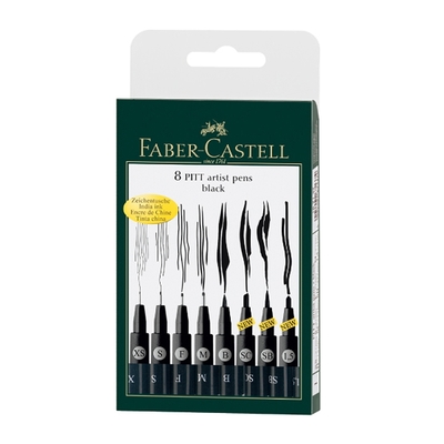 【Faber-Castell】輝柏 PITT漫畫專用藝術筆 黑色8入 / 套 167137