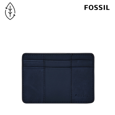 FOSSIL Everett 真皮卡夾-經典藍 ML4398545 (禮盒組附鐵盒)