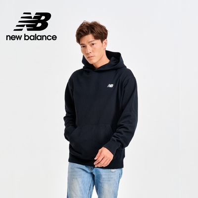 【New Balance】 螺紋拼接連帽長袖上衣_男性_黑色_MT41534BK