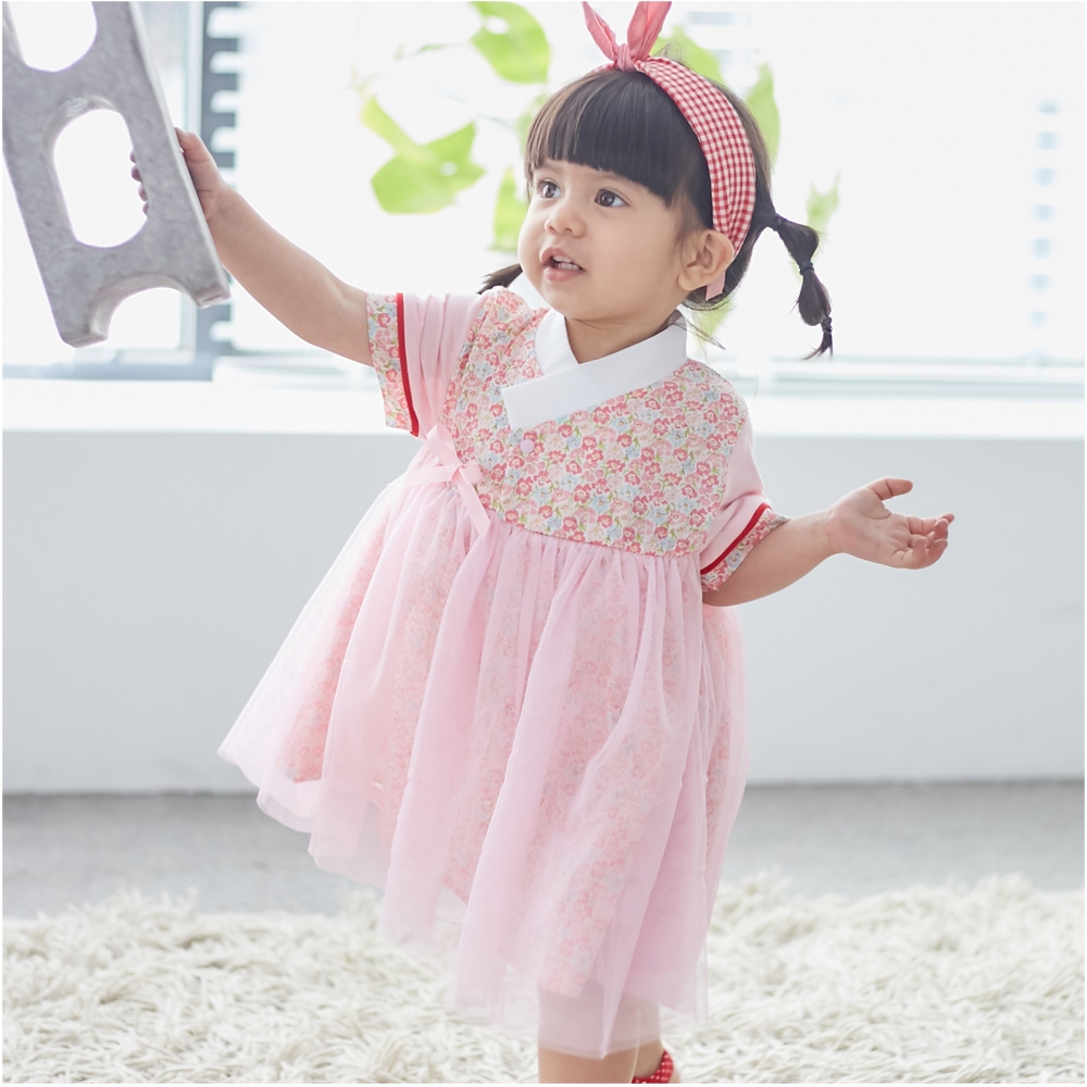 Baby童衣 女寶寶短袖韓服造型包屁紗裙 22001 product image 1