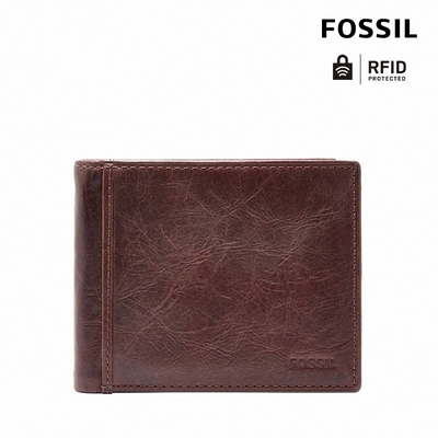 FOSSIL Ingram 真皮RFID男夾-咖啡色 ML3784200