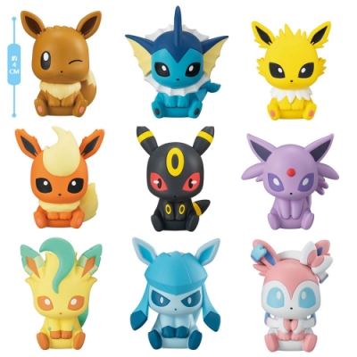 【BANDAI】扭蛋轉蛋 Pokemon  寶可夢 神奇寶貝 一組9入 伊布 小物夾第2彈