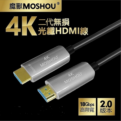 魔獸 MOSHOU 第二代 4K光纖 2.0 HDMI線 15米