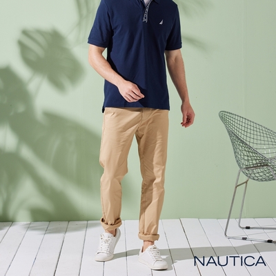 Nautica男裝 美式休閒彈性長褲-卡其