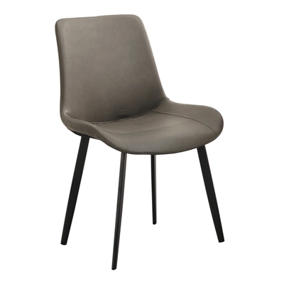 Boden-尼凱特工業風灰色皮革餐椅/單椅/休閒椅/洽談椅/商務椅-44x43x83cm