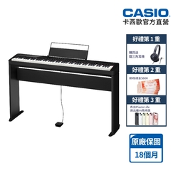 CASIO卡西歐原廠數位鋼琴 木質琴鍵PX-S5000黑色(含琴架+耳機)