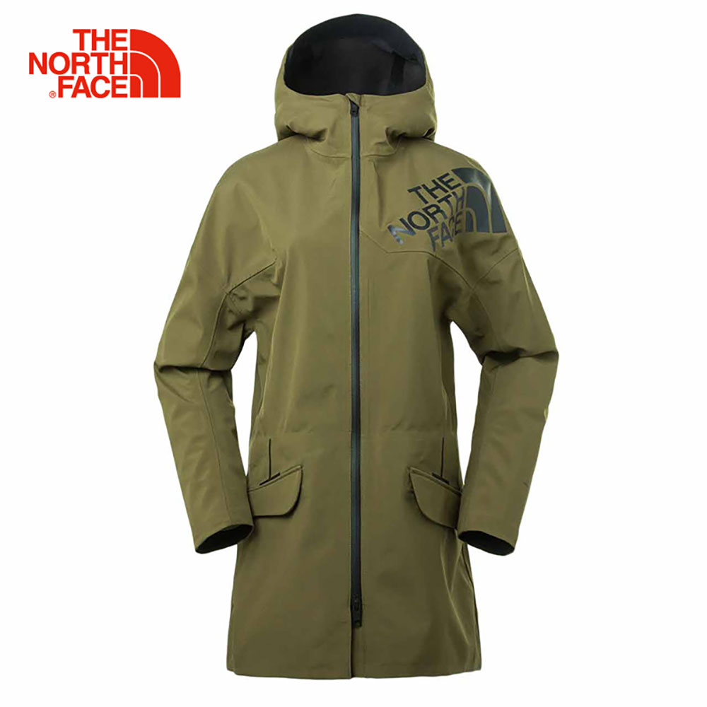 TheNorthFace北面女款綠色透氣戶外防水防風衝鋒衣 | 3GJEZBK